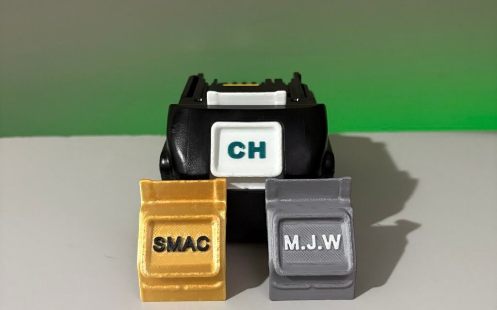 Custom Battery Buttons for Tool Battery Labelling